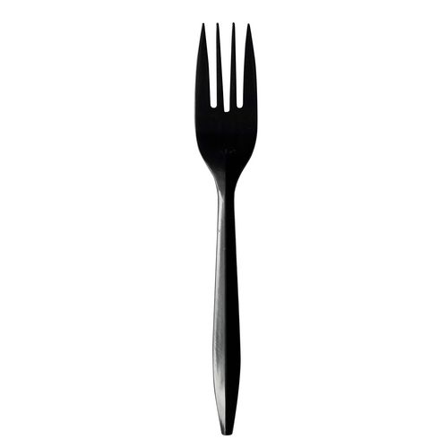 Mediumweight Polypropylene Cutlery, Fork, Black, 1,000/Carton