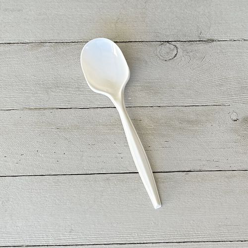 Mediumweight Polypropylene Cutlery, Soup Spoon, White, 1,000/Carton