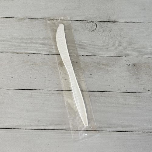 Mediumweight Wrapped Polypropylene Cutlery, Knife, White, 1,000/Carton