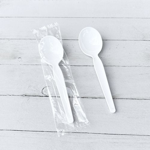 Heavyweight Wrapped Polystyrene Cutlery, Teaspoon, White, 1,000/Carton