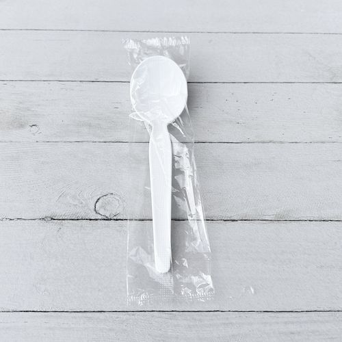 Heavyweight Wrapped Polystyrene Cutlery, Teaspoon, White, 1,000/Carton