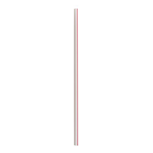 Image of Jumbo Straws, 7.75", Polypropylene, Red/White Striped, 12,500/Carton