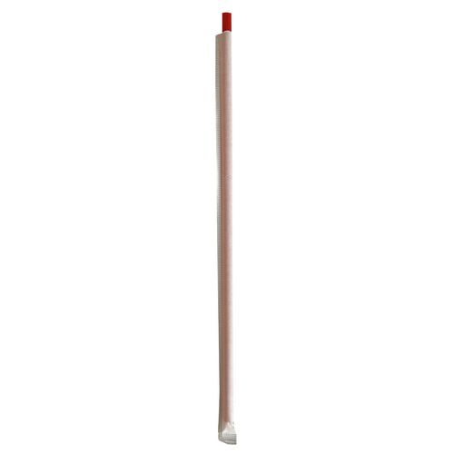 Wrapped Giant Straws, 10.25", Polypropylene, Red, 1,200/Carton