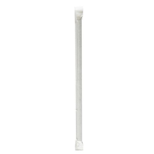Wrapped Jumbo Paper Straws, 7.75", Paper, Black, 1,280/Carton