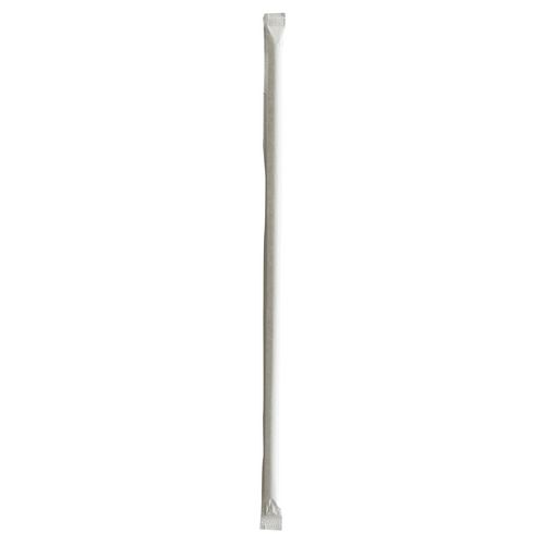 Image of Wrapped Jumbo Straws, 10.25", Polypropylene, Clear, 2,000/Carton