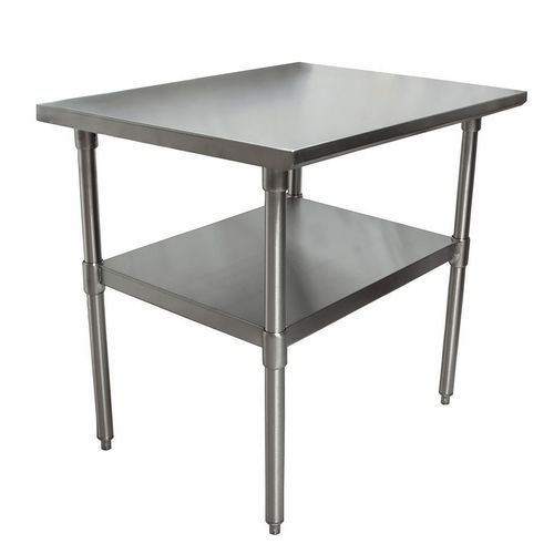 Image of Stainless Steel Flat Top Work Tables, 36w x 30d x 36h, Silver, 2/Pallet, Ships in 4-6 Business Days