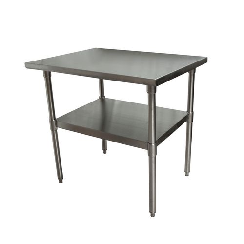 Stainless Steel Flat Top Work Tables, 36w x 30d x 36h, Silver, 2/Pallet