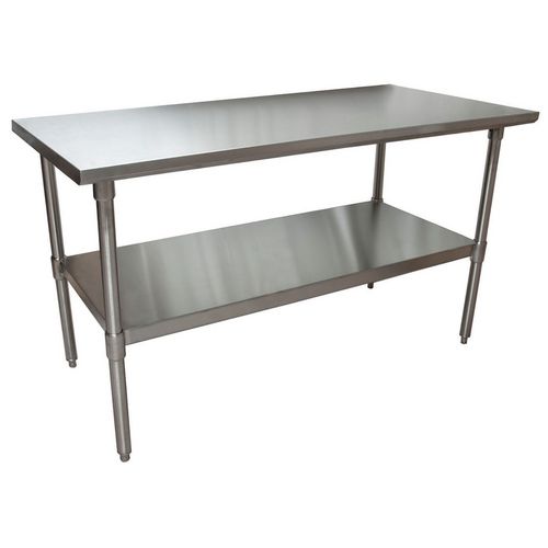 Image of Stainless Steel Flat Top Work Tables, 60w x 30d x 36h, Silver, 2/Pallet, Ships in 4-6 Business Days