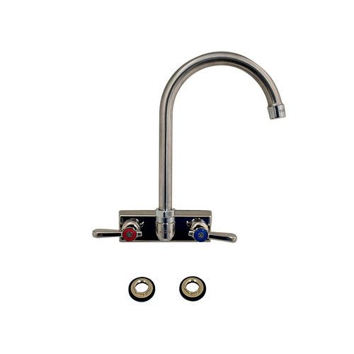 Image of Evolution Splash Mount Stainless Steel Faucet, 12.38" Height/8" Reach, Stainless Steel, Ships in 4-6 Business Days