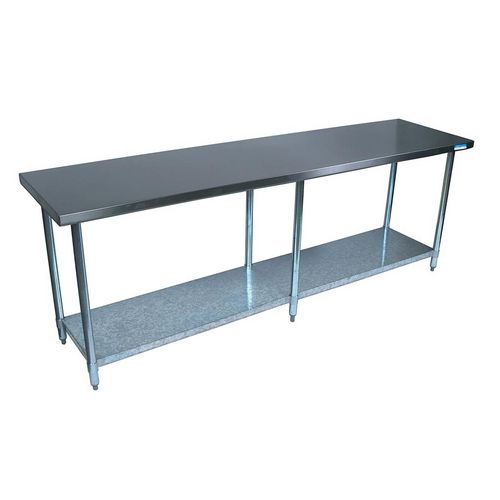 Image of Stainless Steel Flat Top Work Tables, 96w x 30d x 36h, Silver, 2/Pallet, Ships in 4-6 Business Days