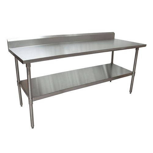 Image of Stainless Steel 5" Riser Top Tables, 72w x 30d x 39.75h, Silver, 2/Pallet, Ships in 4-6 Business Days