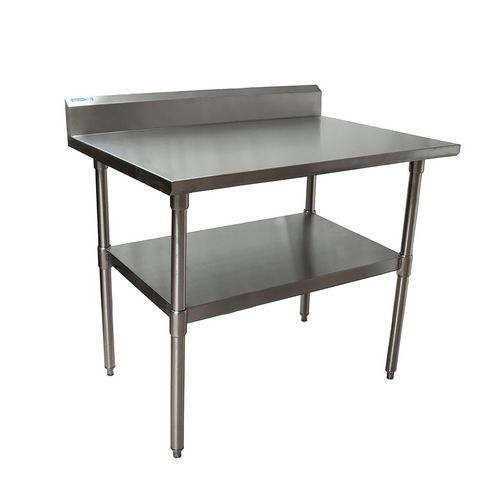 Stainless Steel 5" Riser Top Tables, 48w x 30d x 39.75h, Silver, 2/Pallet, Ships in 4-6 Business Days