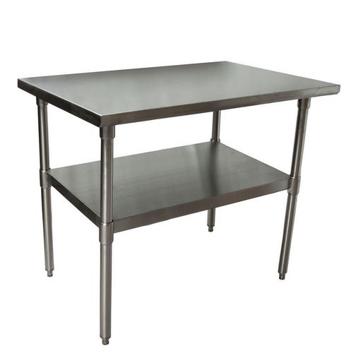 Stainless Steel Flat Top Work Tables, 48w x 24d x 36h, Silver, 2/Pallet, Ships in 4-6 Business Days