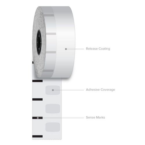 Image of Sticky Media, 1.57" x 375 ft, White, 12 Rolls/Carton