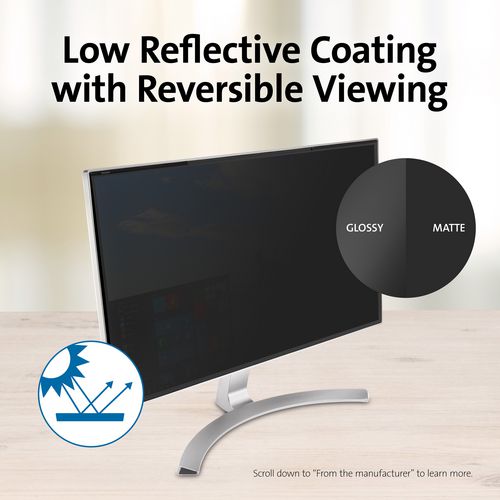 Magnetic Monitor Privacy Screen for 24" Widescreen Flat Panel Monitors, 16:9 Aspect Ratio