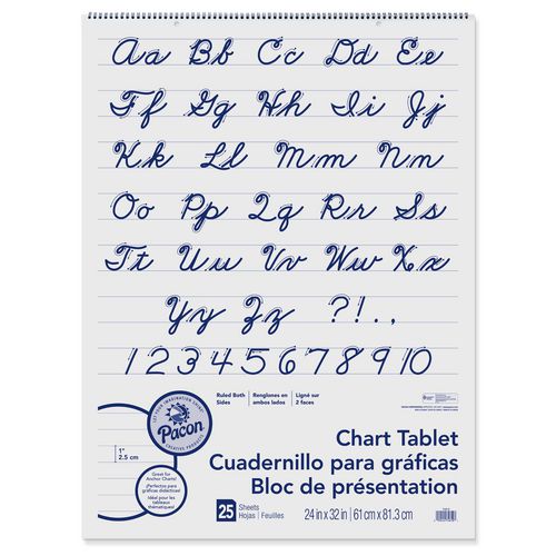 Chart Tablets, Presentation Format (1" Rule), 24 x 32, White, 25 Sheets, 12/Carton