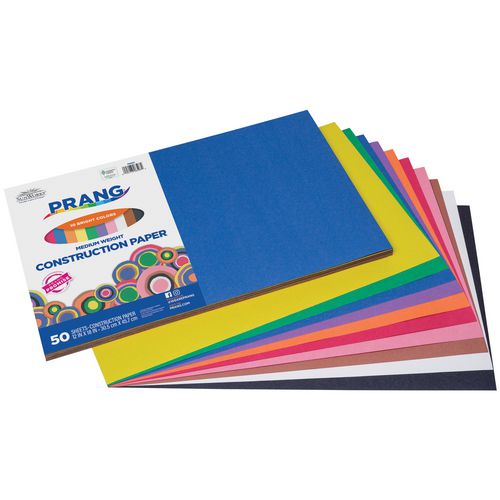 Image of SunWorks Construction Paper, 50 lb Text Weight, 12 x 18, Assorted Colors, 50 Sheets/Pack, 25 Packs/Carton