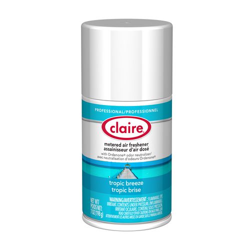Claire® Metered Air Freshener, 7 oz Aerosol Spray, Tropic Breeze, 12/Carton