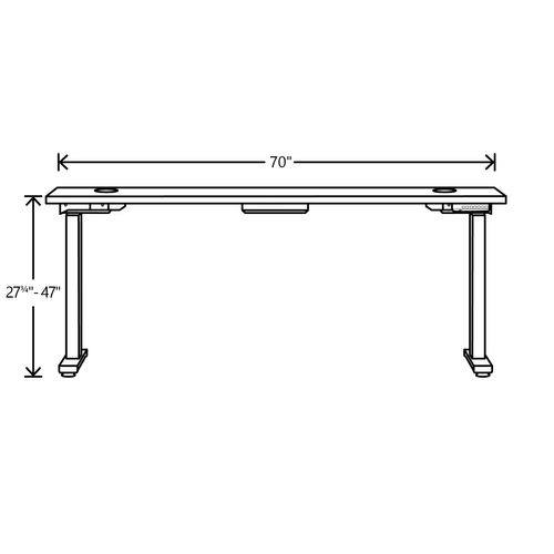 Coordinate Height Adjustable Desk Bundle 2-Stage, 70" x 22" x 27.75" to 47", Florence Walnut/Designer White