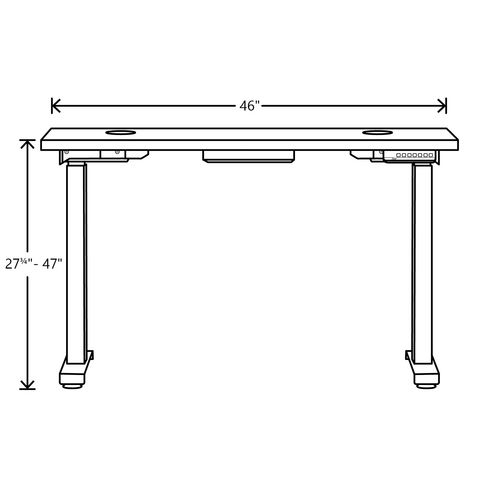 Coordinate Height Adjustable Desk Bundle 2-Stage, 46" x 22" x 27.75" to 47", Florence Walnut\Silver