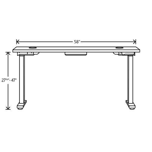 Coordinate Height Adjustable Desk Bundle 2-Stage, 58" x 22" x 27.75" to 47", Florence Walnut\Silver