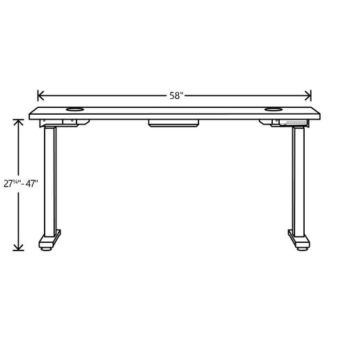 Coordinate Height Adjustable Desk Bundle 2-Stage, 58" x 22" x 27.75" to 47", Florence Walnut/Designer White