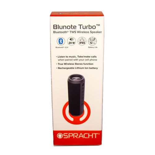 Blunote Turbo Wireless Speaker, Bluetooth, Black