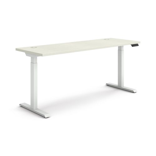 Image of Coordinate Height Adjustable Desk Bundle 2-Stage,70" x 22" x 27.75" to 47", Silver Mesh/Designer White,Ships in 7-10 Bus Days