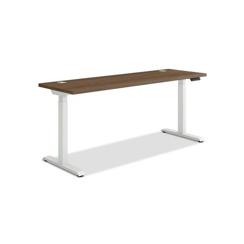Image of Coordinate Height Adjustable Desk Bundle 2-Stage, 70" x 22" x 27.75" to 47", Pinnacle\Designer White, Ships in 7-10 Bus Days