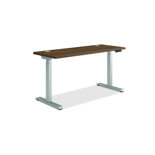 Coordinate Height Adjustable Desk Bundle 2-Stage, 58" x 22" x 27.75" to 47", Pinnacle\Silver, Ships in 7-10 Business Days