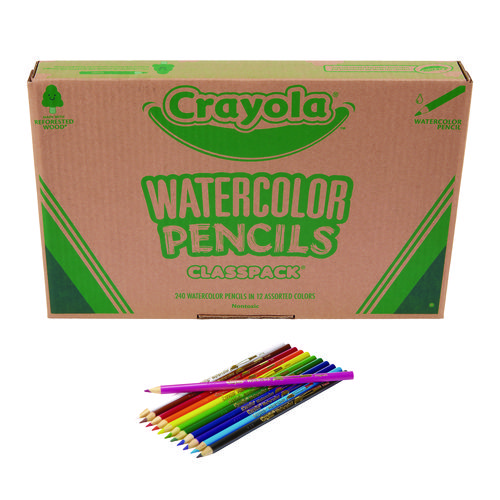 Watercolor Pencil Classpack, 3.3 mm, Assorted Lead and Barrel Colors, 240/Pack