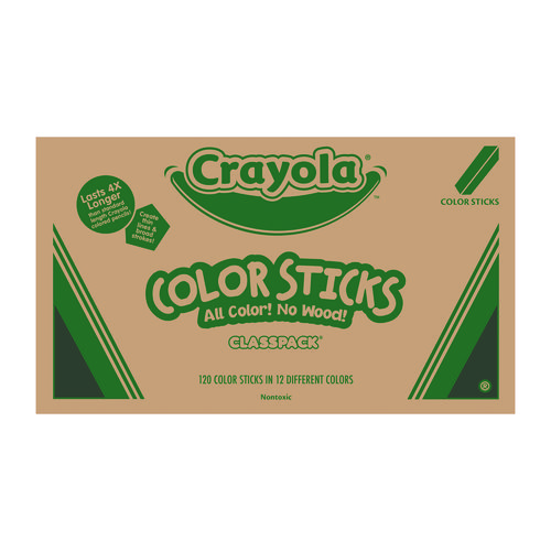 Crayola® Color Sticks Classpack Set, 9.7 mm, Assorted Lead and Barrel Colors, 120/Pack