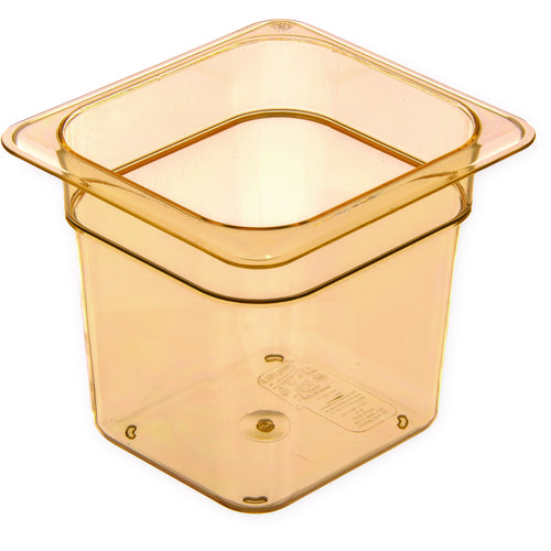 Image of StorPlus High Heat Food Pan, 2.5 qt, 6.38 x 6.75 x 6, Amber, Plastic