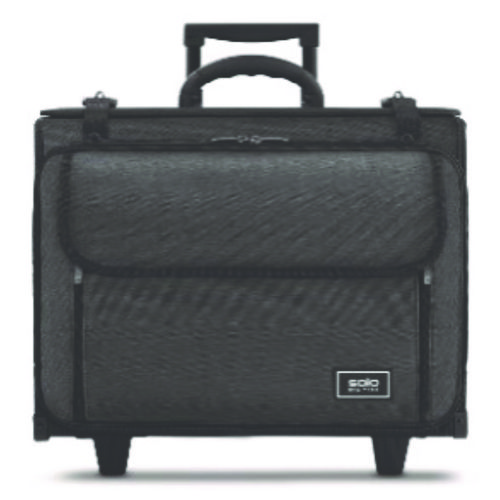 Image of Morgan Recycled Rolling Catalog Case, Fits Devices Up to 17.3", 18.13 x 7.13 x 13.5, Black/Gray