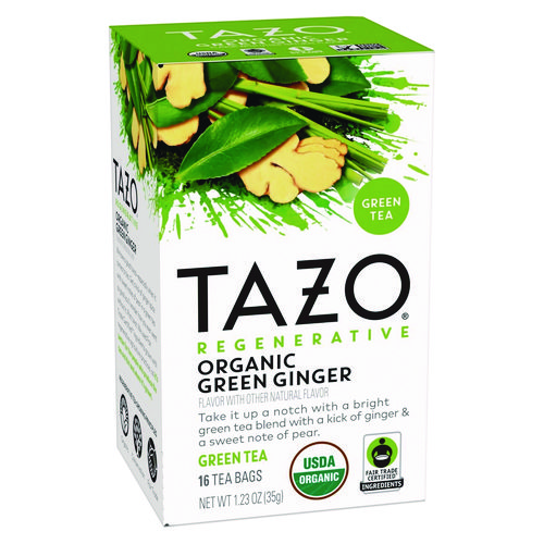 Image of Tea Bags, Organic Green Ginger, 16/Box, 6 Boxes/Carton