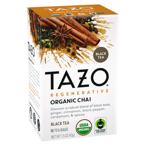 Tea Bags, Organic Chai, 16/Box, 6 Boxes/Carton