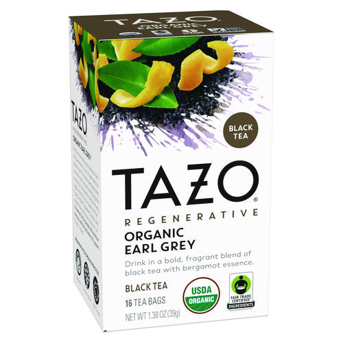 Tea Bags, Organic Earl Grey, 16/Box, 6 Boxes/Carton