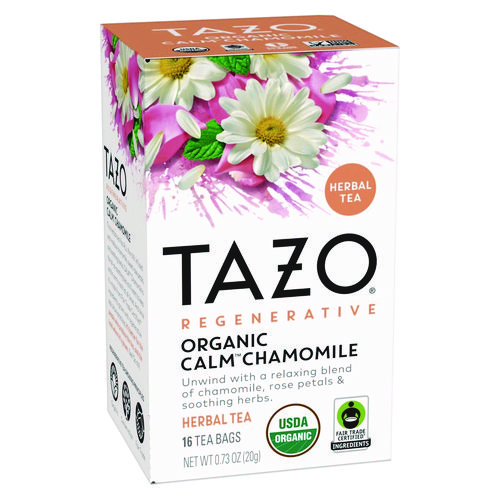 Tea Bags, Organic Calm Chamomile, 16/Box, 6 Boxes/Carton