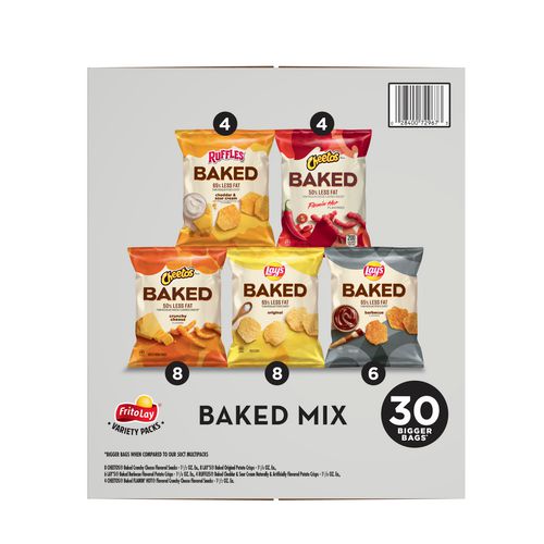 Baked Variety Pack, Lay's Regular/Lay's BBQ/Cheetos/Ruffles Cheddar and ...