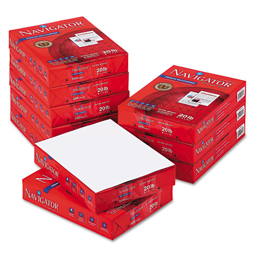 Image of Premium Multipurpose Copy Paper, 97 Bright, 20 lb Bond Weight, 8.5 x 11, White, 500 Sheets/Ream, 10 Reams/Carton