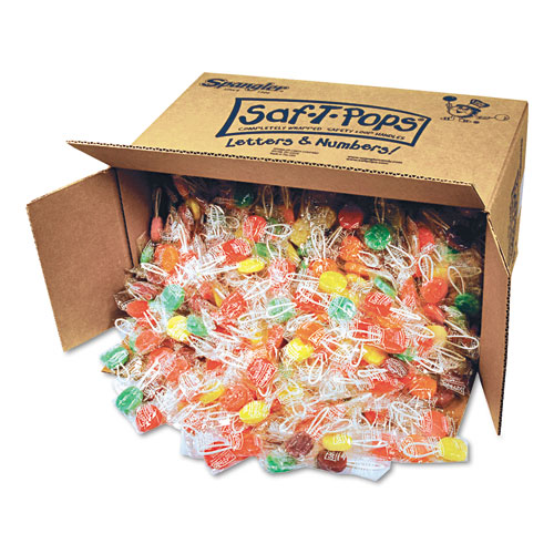 Saf-T-Pops Saf-T-Pops, Assorted Flavors, Individually Wrapped, Bulk 25lb Box, 1000/Carton