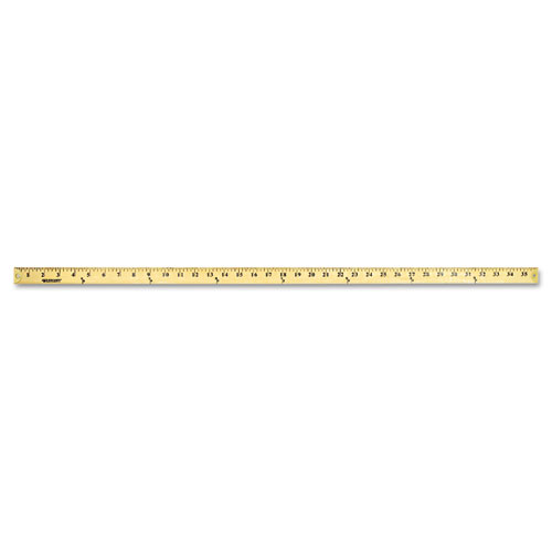 Wood Yardstick with Metal Ends, 36 Long. Clear Lacquer Finish