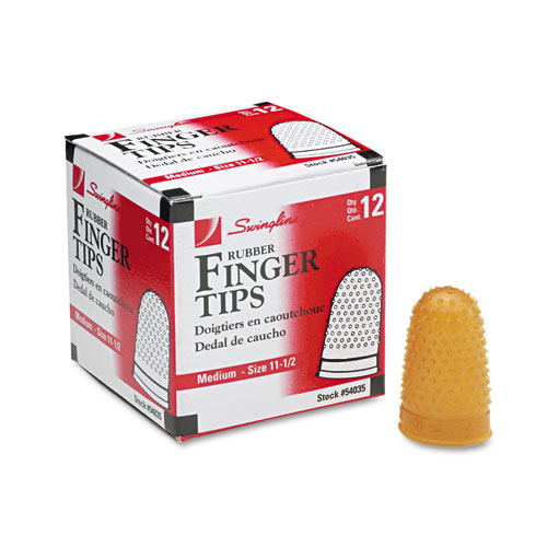 Image of Swingline® Rubber Finger Tips, 11 1/2 (Medium), Amber, Dozen
