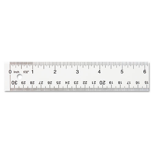 Image of Clear Flexible Acrylic Ruler, Standard/Metric, 12" Long, Clear