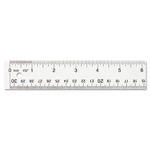 Westcott Hole Punched Wood Ruler English and Metric With Metal Edge -  ACM10702 