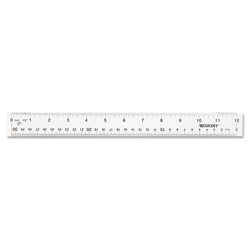 Image of Clear Flexible Acrylic Ruler, Standard/Metric, 12" Long, Clear