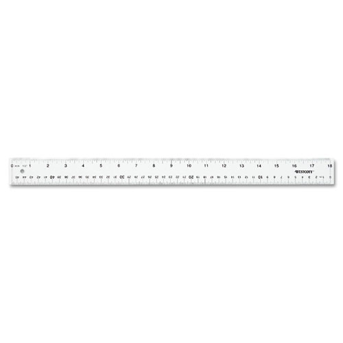 Image of Clear Flexible Acrylic Ruler, Standard/Metric, 18" Long, Clear