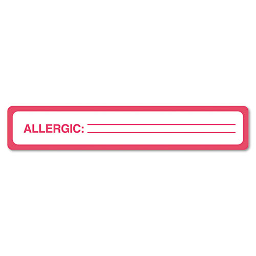 MEDICAL LABELS, ALLERGIC, 1 X 5.5, WHITE, 175/ROLL
