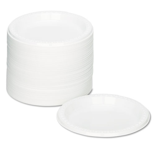 Image of Tablemate® Plastic Dinnerware, Plates, 7" Dia, White, 125/Pack