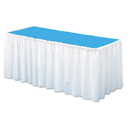 Image of Table Set Linen-Like Table Skirting, Polyester, 29" x 14 ft, White